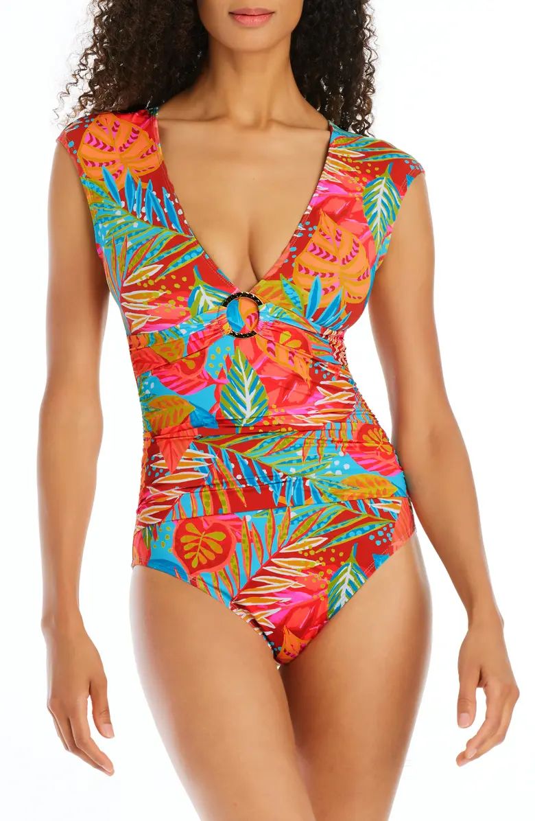 The Heat is On Cap Sleeve One-Piece Swimsuit | Nordstrom