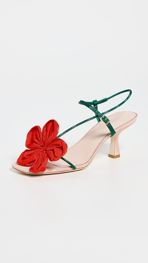 Loeffler Randall Frank Flower Applique Heeled Sandals | Shopbop | Shopbop