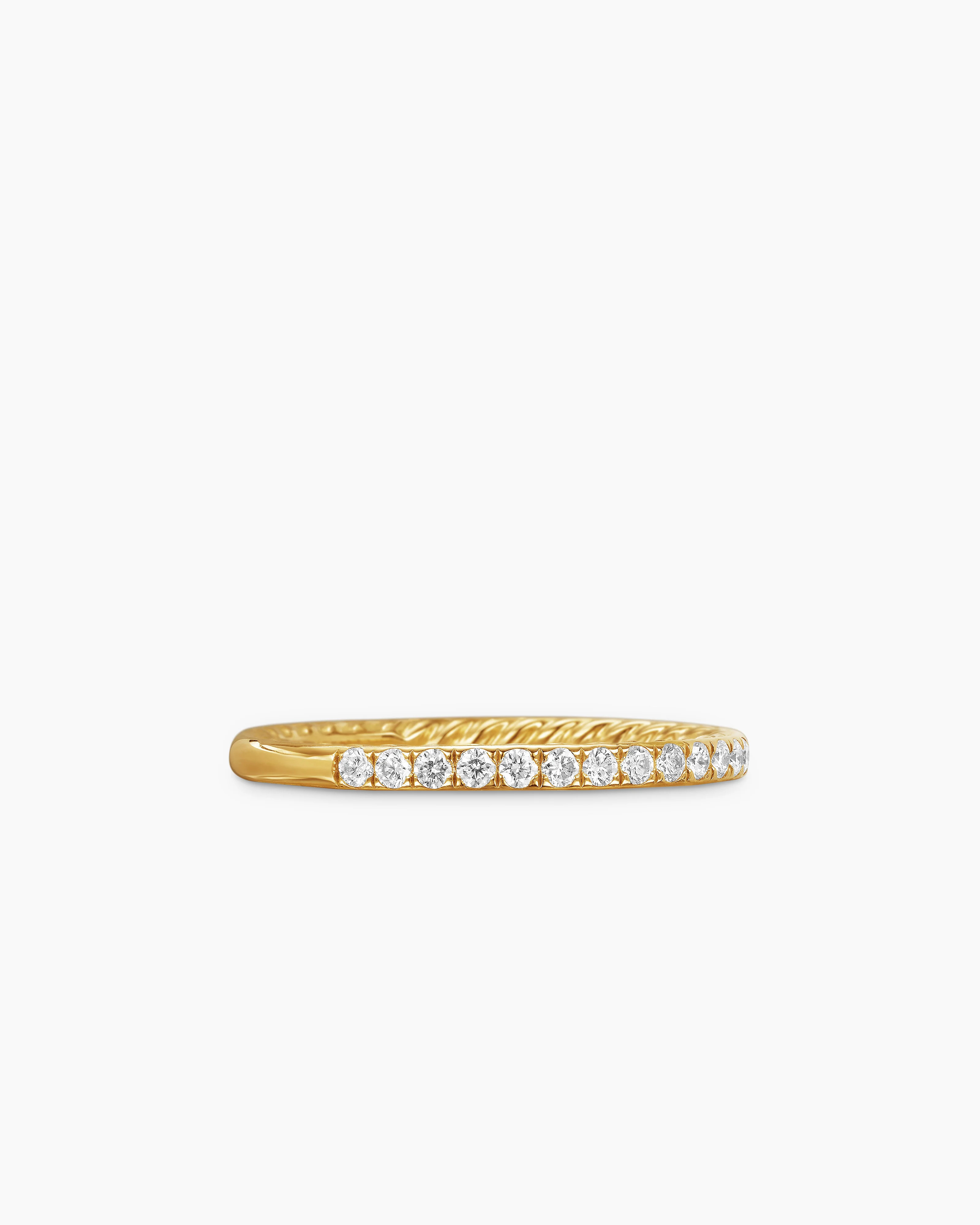 David Yurman | DY Eden Partway Band Ring in 18K Yellow Gold with Diamonds, 1.85mm | David Yurman