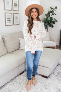 Let My Heart Run Wild Tan/Ivory Animal Print Sweater | The Pink Lily Boutique