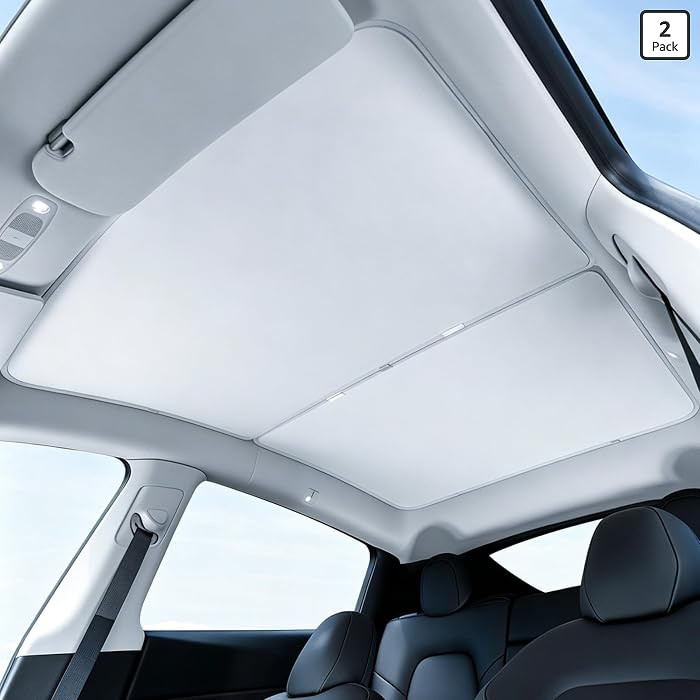 Sunroof Shade for Tesla Model Y Juniper 2025-2026, 6-Layer Gray Coated Heat Insulation & UV Block... | Amazon (US)
