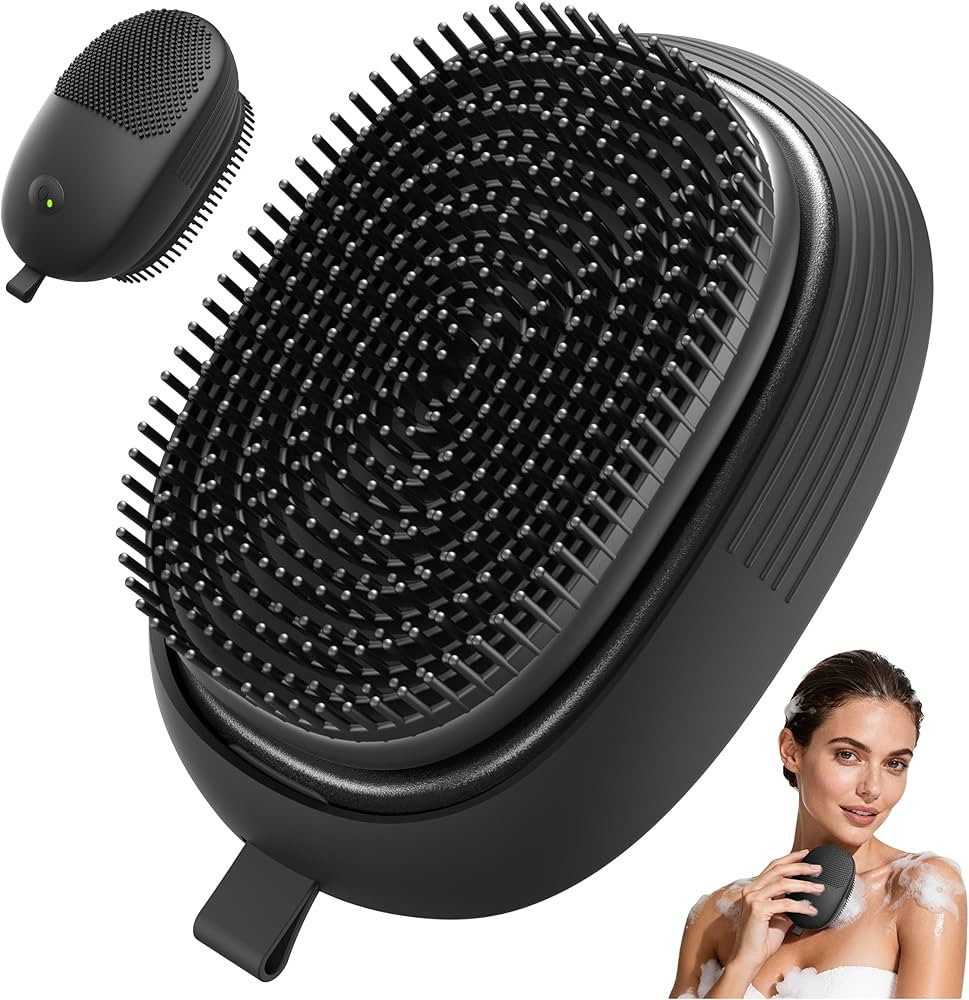 Electric Sonic Body Scrubber – Food-Grade Soft Silicone Shower Brush & Loofah Alternative, Gent... | Amazon (US)