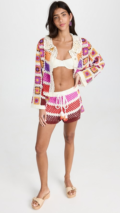 Mixed Crochet Stripes Shorts | Shopbop