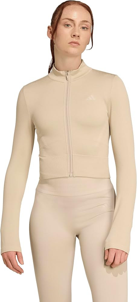 adidas womens Essentials Full-zip Knit Workout Jacket | Amazon (US)