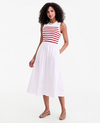 Women's Mixed-Media Sweater Midi Dress, Macy's Exclusive | Macy's