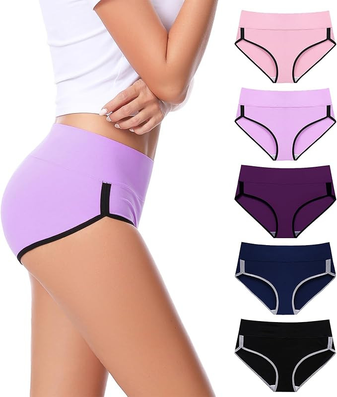 CAILECOTTON Womens Underwear Cotton High Waisted Underwear for Women Brief Soft Stretch Breathabl... | Amazon (US)