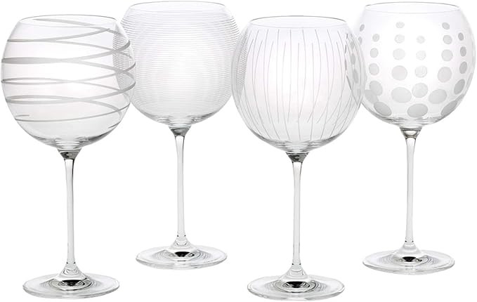 Mikasa Cheers Balloon Goblet Wine Glass, 24.5-Ounce, Set of 4, Transparent | Amazon (US)