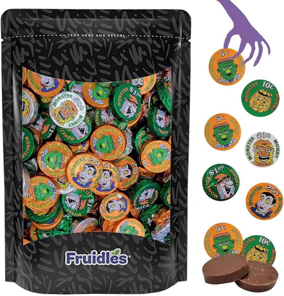 Fruidles Halloween Monster Money Coins Munny, Trick-Or-Treat Party Bag Fillers, Individually Wrap... | Amazon (US)