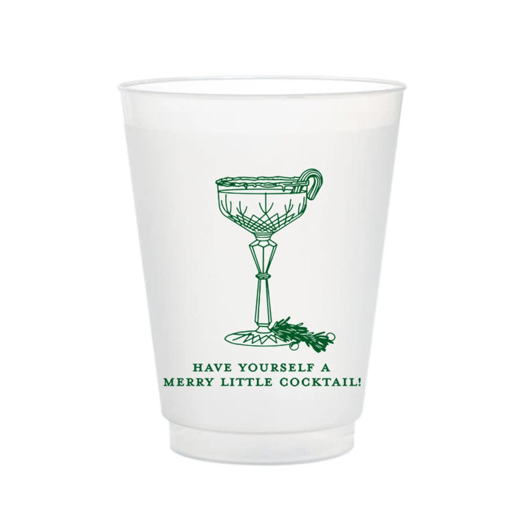 Have Yourself A Merry Little Cocktail Frost Flex Holiday Cups, Shatterproof Christmas Party Cups,... | Etsy (US)