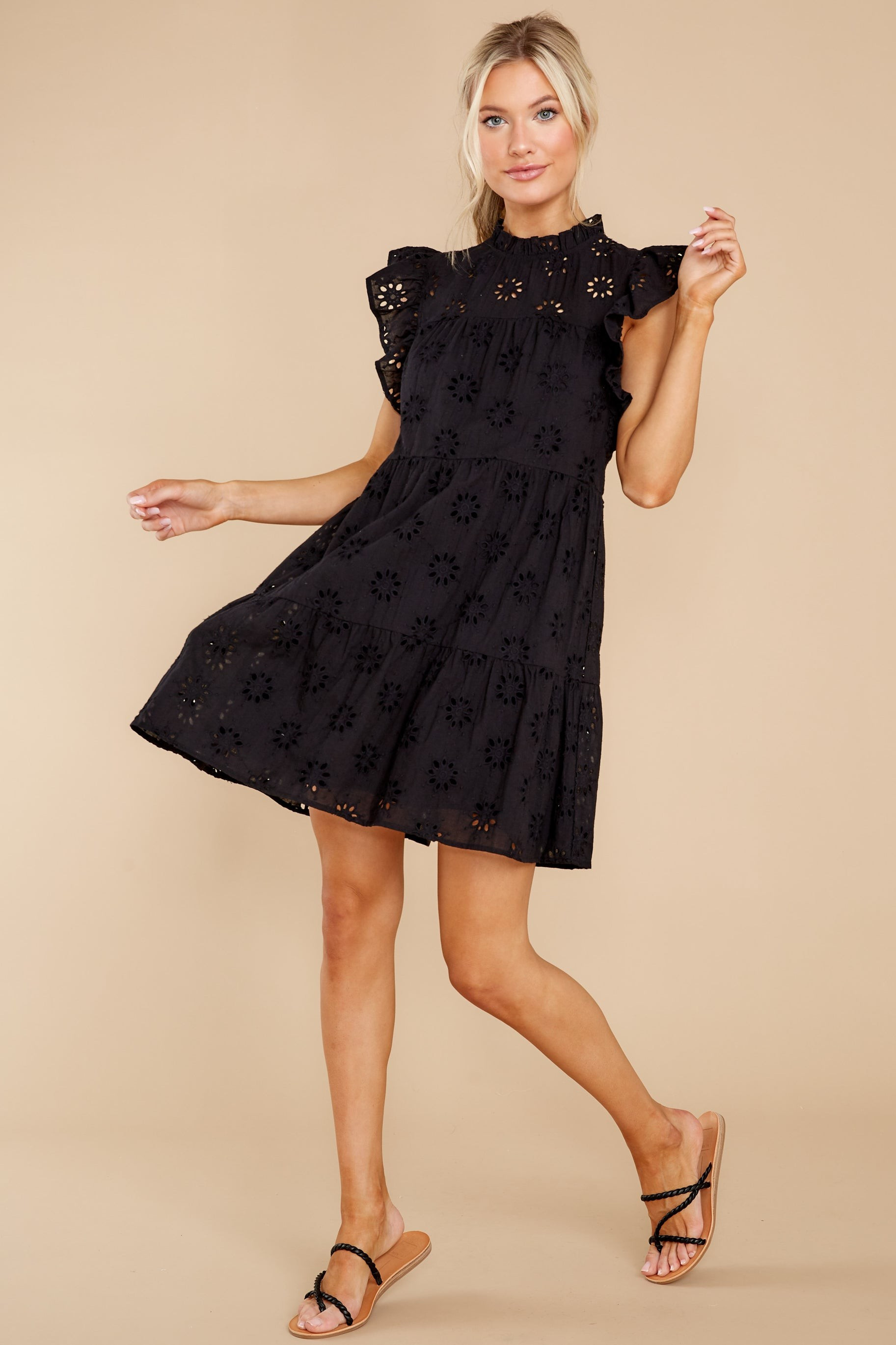 So Unreal Black Eyelet Dress | Red Dress 