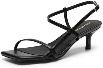 DREAM PAIRS Women's Low Kitten Heels Square Open Toe Ankle Strap Party Wedding Dressy Sandals Sho... | Amazon (US)