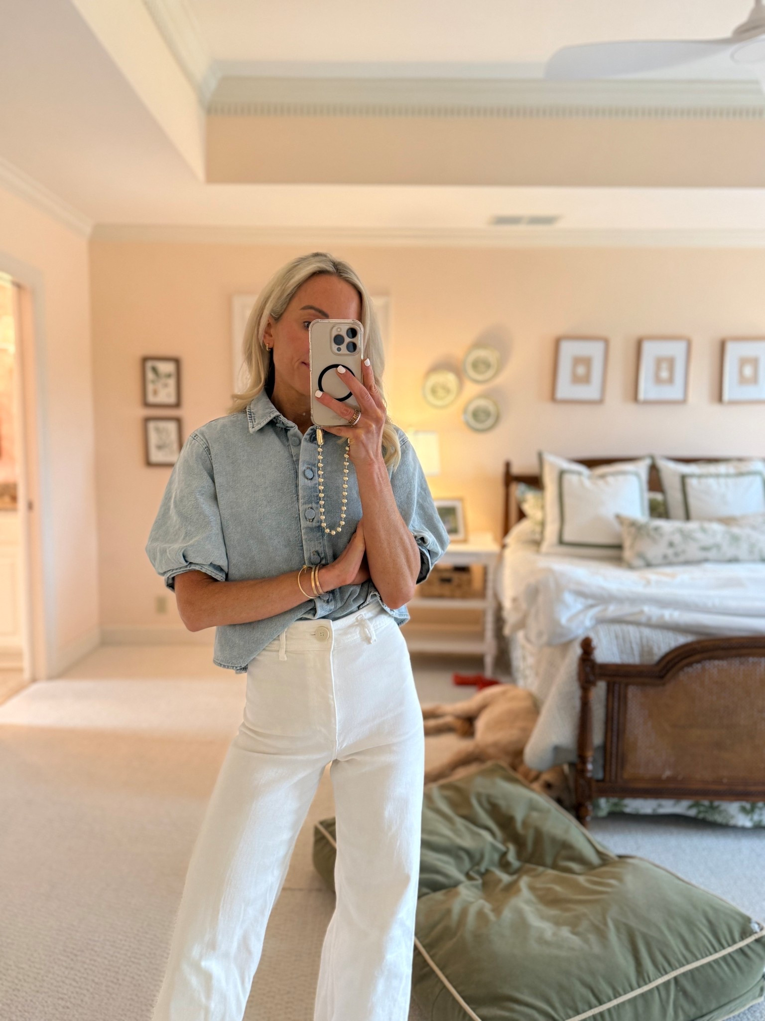 This frame denim top is such a favorite!

#LTKSeasonal #LTKootd #LTKSaleAlert