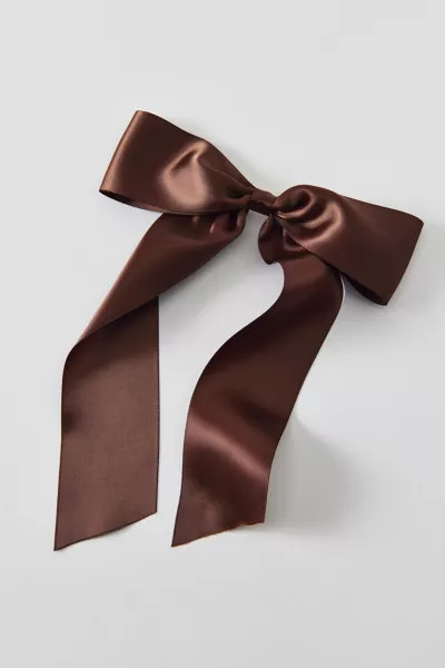 Drapey Satin Hair Bow Barrette | Urban Outfitters (US and RoW)