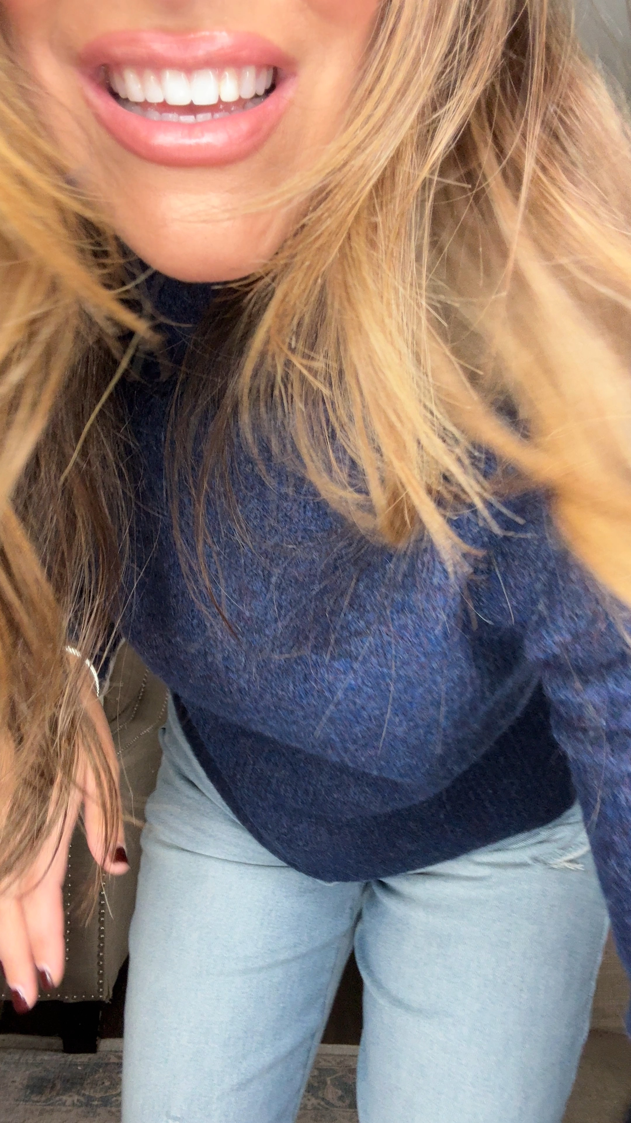 Blue sweater. Plus jeans are back in stock! Wearing med and size 28. Fits tts. 
Use my code 25WINTERLAUREN for 25% OFF! Xx
Gift ideas. Outfit inspo, winter outfit 

#LTKStyleTip #LTKSeasonal #LTKGiftGuide