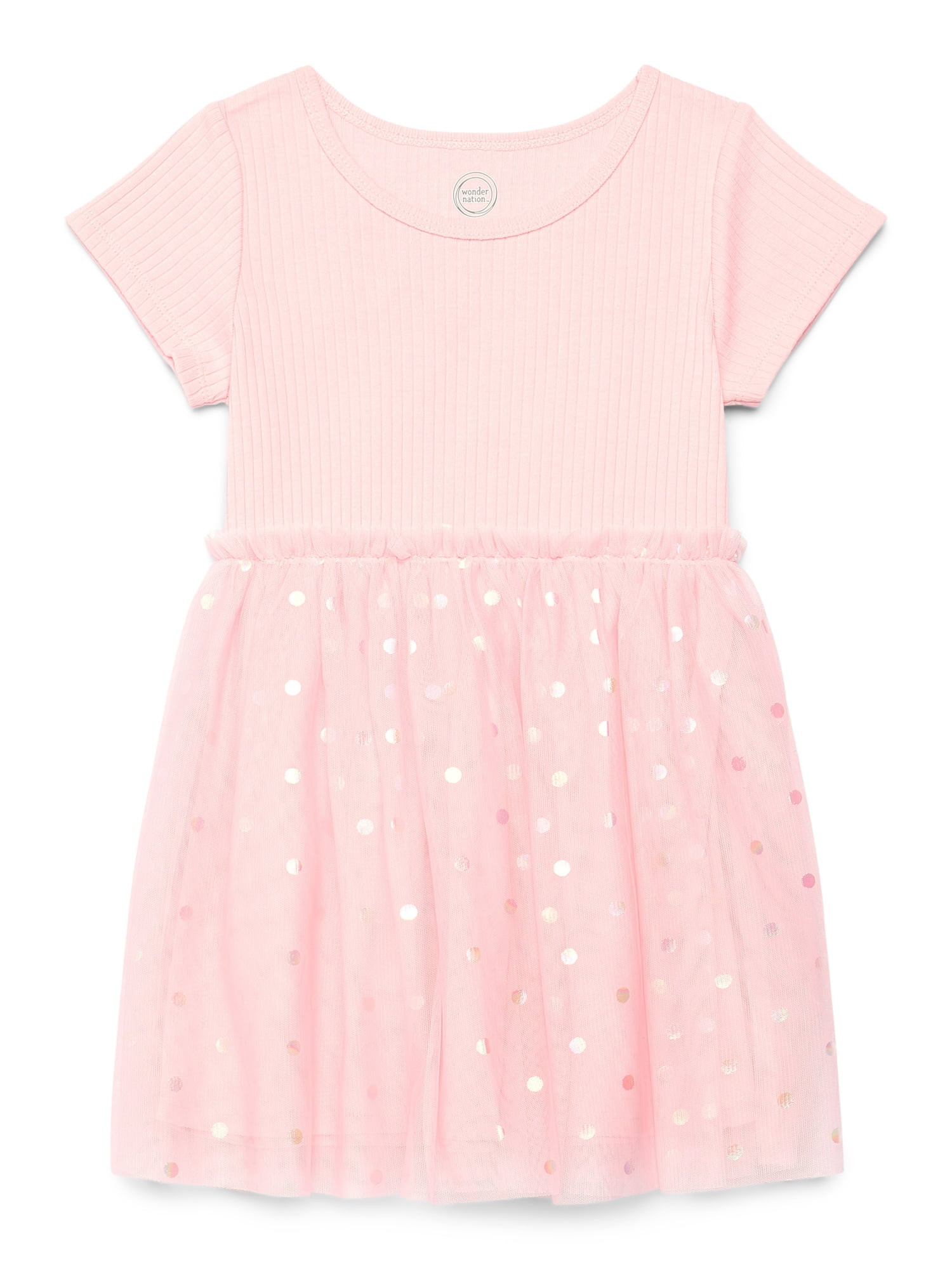 Wonder Nation Girls Tutu Dress with Short Sleeves, Sizes 4-18 & Plus | Walmart (US)