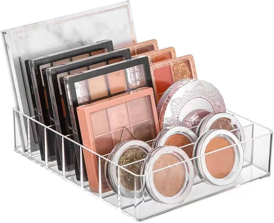 WECHENG Eyeshadow Palette Makeup Organizer, BPA Free 7 Section Divided Vanity Organize Holder for... | Amazon (US)