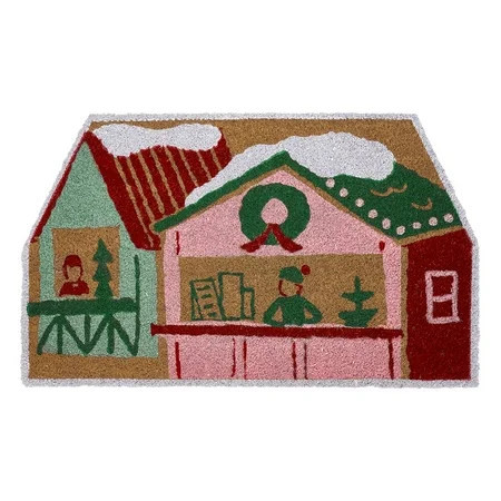 Hallmark Multi House Holiday Outdoor Coir Doormat, 18" x 30" | Walmart (US)