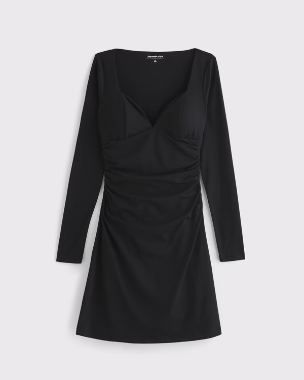 A&F Zoe Bra-Free Long-Sleeve Knit Mini Dress | Abercrombie & Fitch (US)