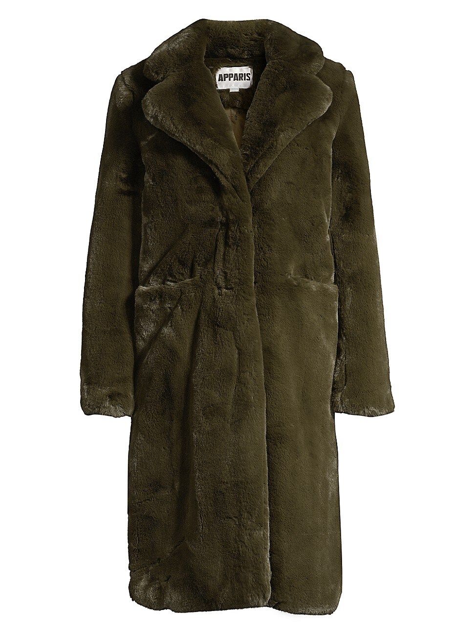 Apparis Women's Laure Plush Faux Fur Coat - Army Green - Size Small | Saks Fifth Avenue