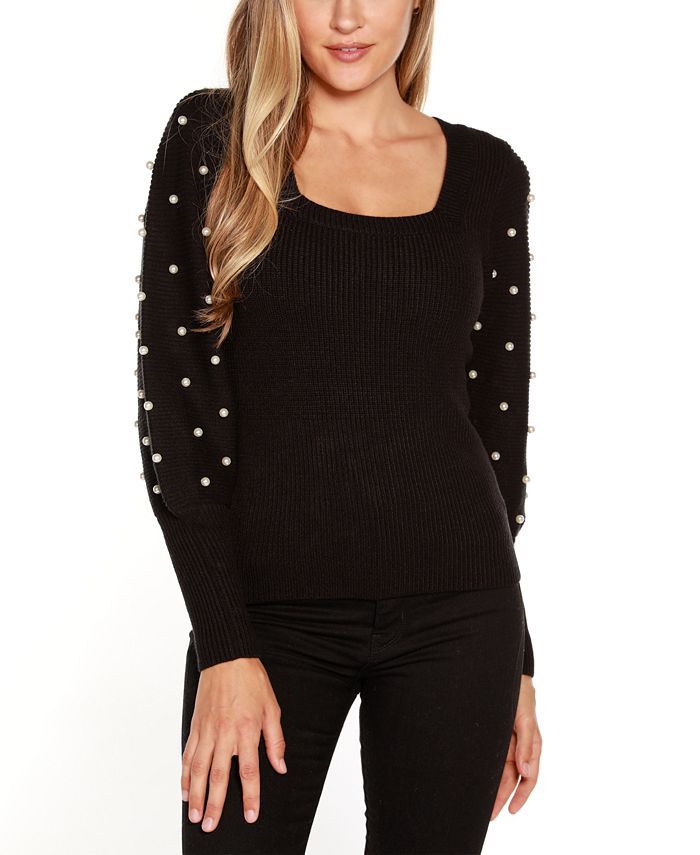 Belldini Square-Neck Embellished Sweater & Reviews - Sweaters - Women - Macy's | Macys (US)