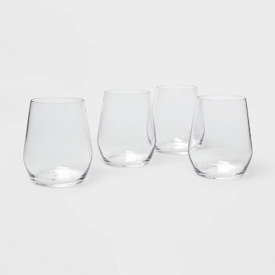 12oz 4pk Glass Atherton Stemless Wine Glasses - Threshold™: Traditional, Dishwasher-Safe, BPA & Lead-Free Drinkware | Target
