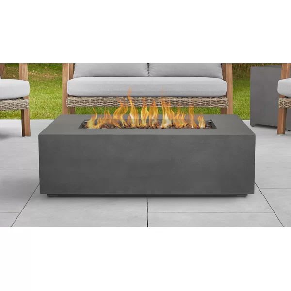 Aegean 14.625'' H x 41.75'' W Steel Outdoor Fire Pit Table with Lid | Wayfair North America