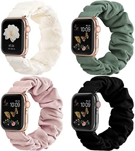 Recoppa Compatible for Apple Watch Band Scrunchie 38mm 40mm 41mm 42 mm 44mm 45mm Cute Printed Elasti | Amazon (US)