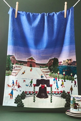 Holiday in the City Dish Towel | Anthropologie (US)