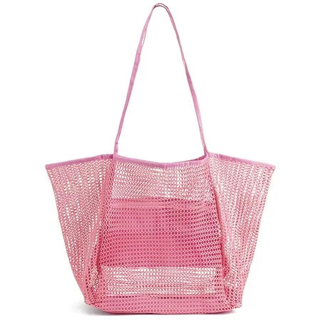BadPiggies Large Mesh Beach Tote Bag for Women, Foldable Waterproof Sandproof Causal Hobo Picnic Bags - Pink | Walmart (US)