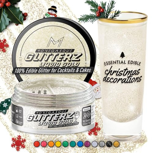 MONÉGASQUE Gold Iridescent Edible Glitter 10g - Edible Gold Glitter - Edible Christmas Drink Glitter - Gold Edible Glitter for Drinks - Gold Edible Glitter for Cocktails - Edible Glitter for Cakes | Amazon (US)