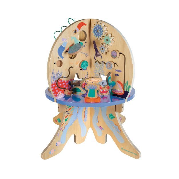 Manhattan Toy Deep Sea Adventure Wooden Toddler Activity Center with Clacking Clams, Spinning Gea... | Target