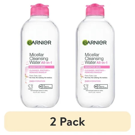 (2 pack) Garnier SkinActive Micellar Cleansing Water All in 1 Makeup Remover Face Cleanser 13.5 fl oz | Walmart (US)