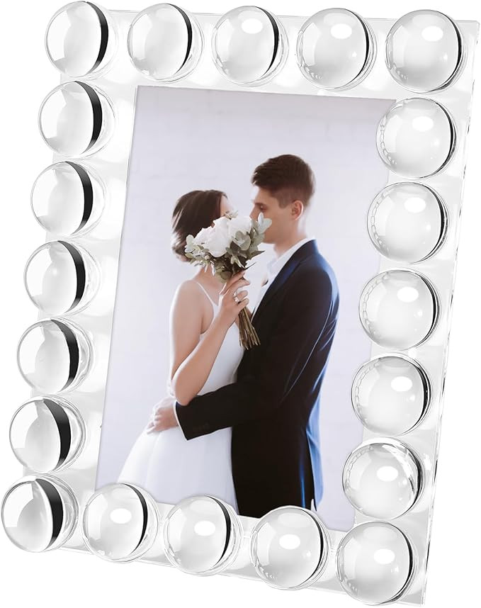 Crystal Photo Frame Standing Clear Wedding Picture Frame for Home Tabletop Display Boutique Craft... | Amazon (US)