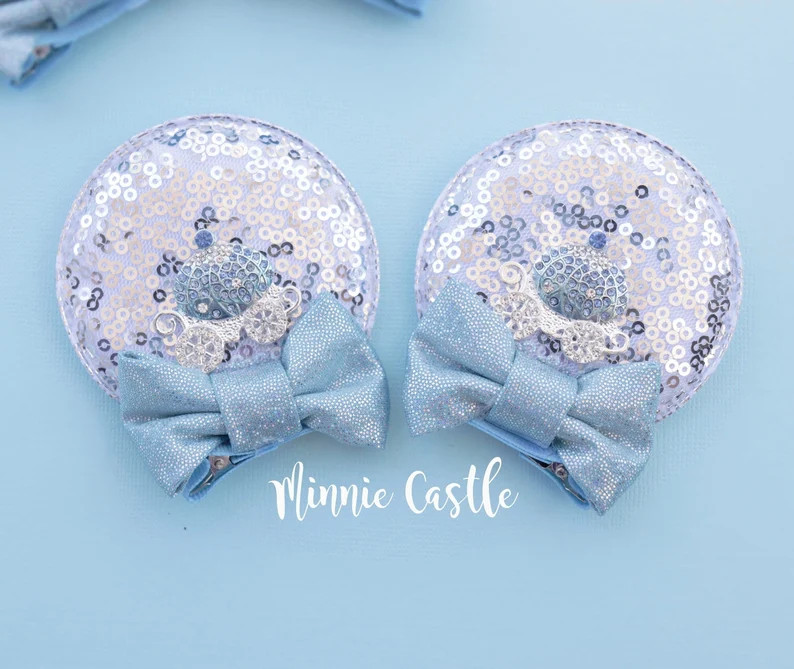 Cinderella Inspired Mickey Ears Hair Clips, Minnie Ears, Princess Ears, Mickey Ears, Mouse Ears H... | Etsy (Global)