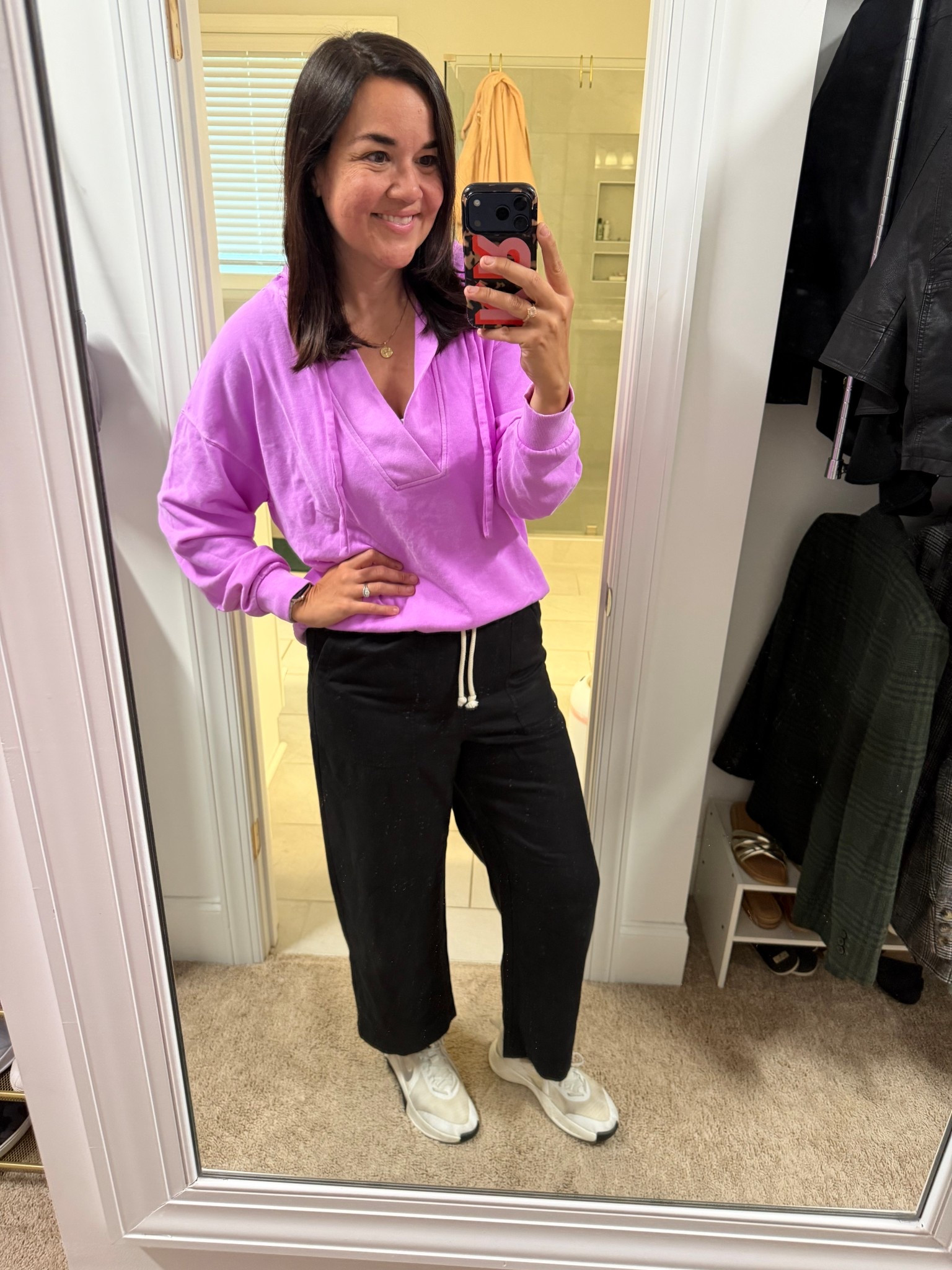 Comfy airport outfit all from Old Navy! (Beach hoodie is very oversized, wearing a Small Regular. Wearing a M Tall in the pants). 

#LTKootd #LTKOver40 #LTKmomlife