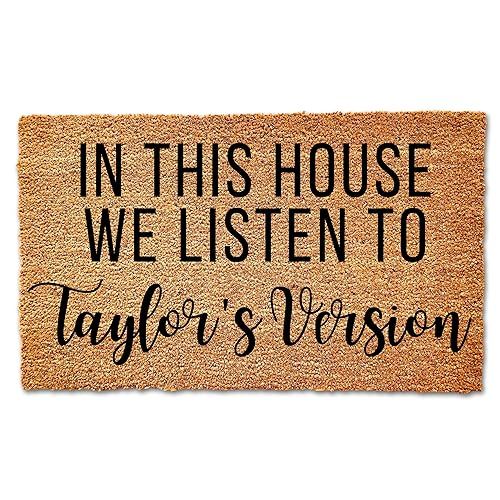Taylors Version In this house we listen to Doormat, Taylor Swiftie Merch Welcome Doormat, Cute Fu... | Amazon (US)