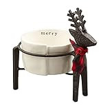 Mud Pie Christmas Reindeer Dip Cup, 5.75" x 4.25", assembled 5 3/4" x 4 1/4" dia, White | Amazon (US)
