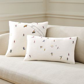 Embroidered Skier Pillow Cover | West Elm (US)