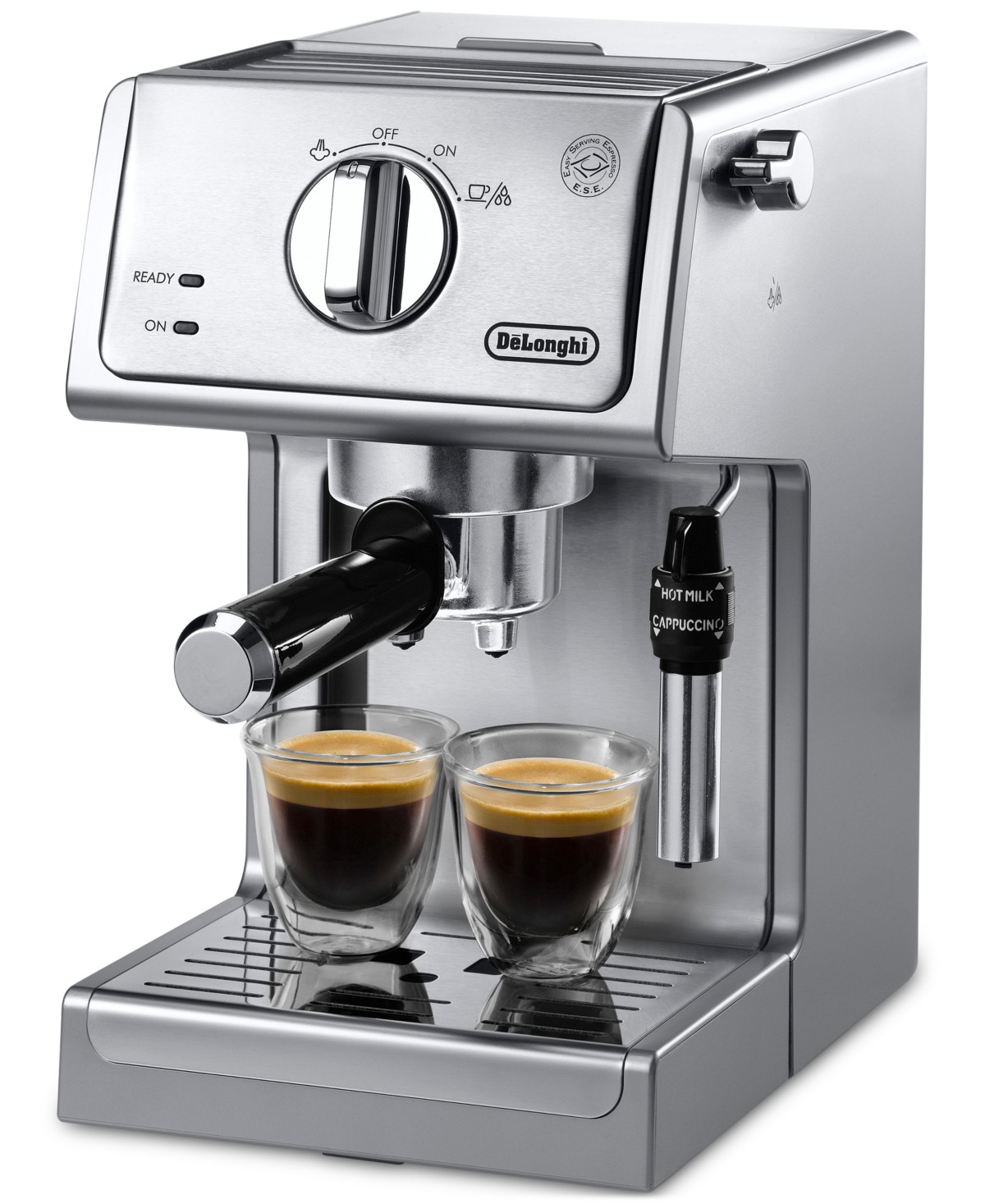 De'Longhi ECP3630 15-Bar Espresso Machine with Frother - Silver | Macy's