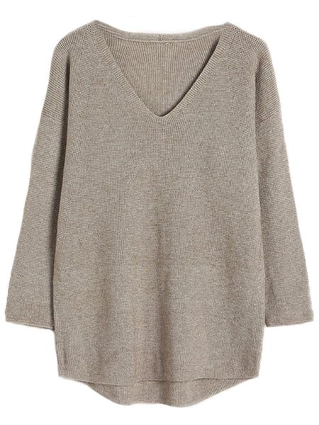 'Hillary' V-Neck Waffle Knit Sweater (5 Colors) | Goodnight Macaroon