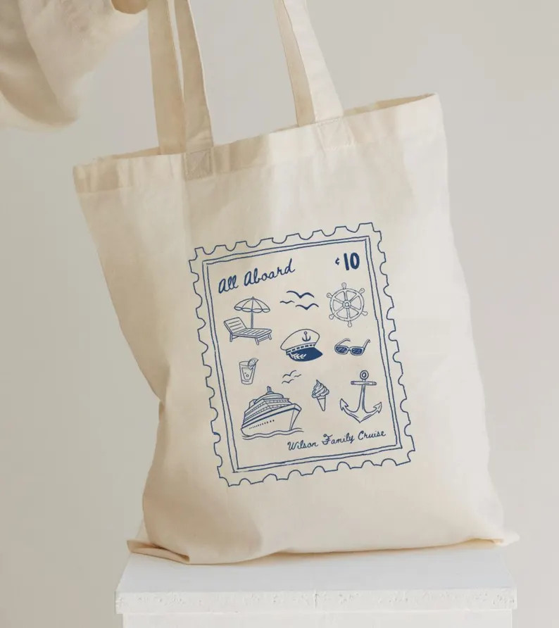 Personalized Cruise Ship Stamp Bachelorette Tote Bag: Cruise Party Favor - Etsy | Etsy (US)