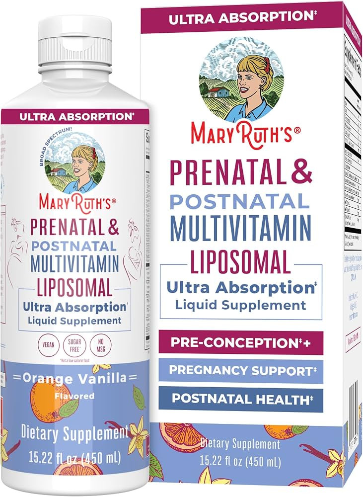 MaryRuth's Prenatal & Postnatal Multivitamin Liposomal, Vegan, 30 Servings | Amazon (US)