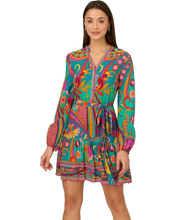 Adrianna Papell Women's Printed Short Dress | Amazon (US)