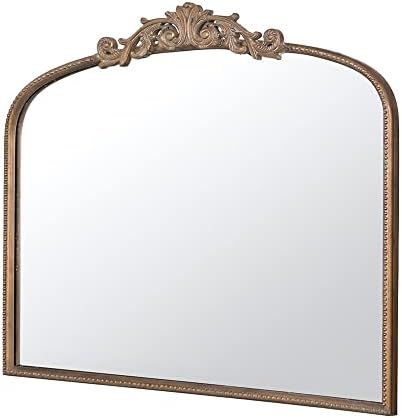Amazon.com: A&B Home Round Mirror,30 inch Wall Mounted Mirrors with Circle Gold Metal Frame for B... | Amazon (US)
