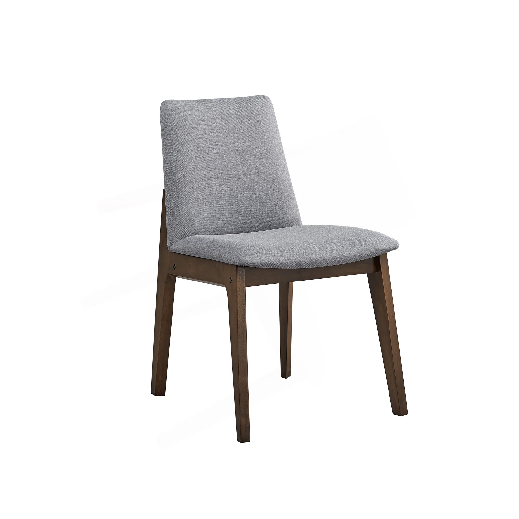 Kaela Light Gray Fabric & Walnut Finish Side Chair(Set Of 2) | Wayfair North America