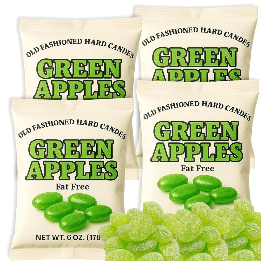 Green Apple Old Fashioned Hard Candy 4 Bags (6 oz Each) Fat Free Classic Tart Sweet Candy | Amazon (US)