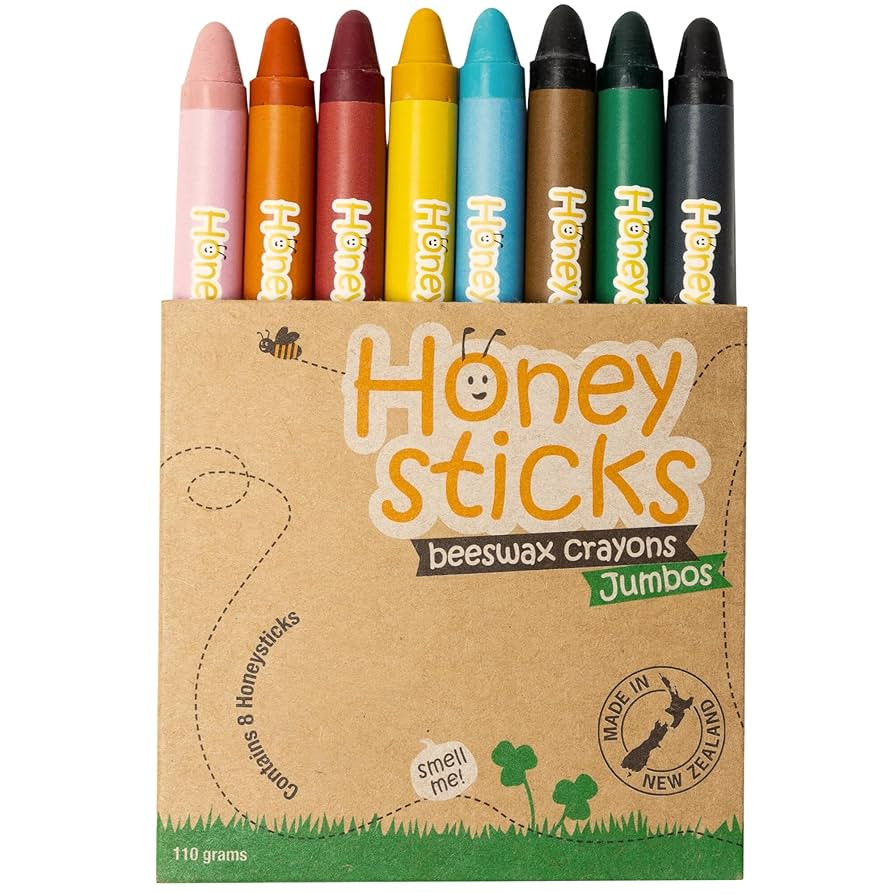 Honeysticks Jumbo Crayons (8 Pack) - Non Toxic Crayons - 100% Pure Beeswax and Food Grade Colors ... | Amazon (US)