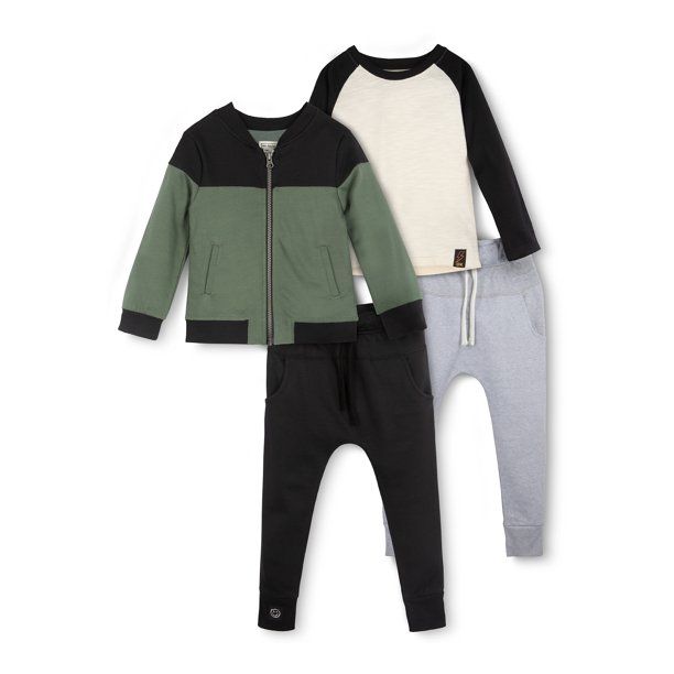 Little Star Organic Toddler Boy 4Pc Bomber Jacket Gift Set, Size 12M- 5T - Walmart.com | Walmart (US)