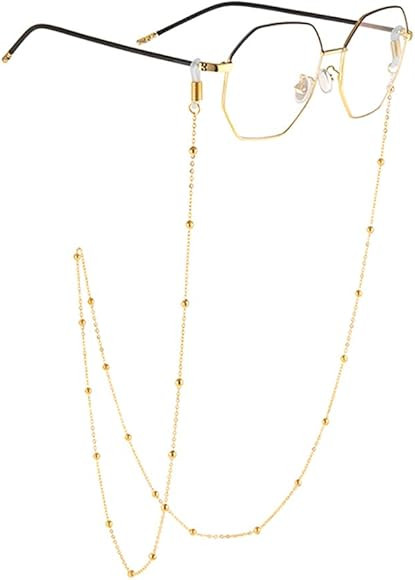 18K Gold Plated Eyeglass Chain Sunglasses Eyewear Strap Holder Reading Glasses Retainer for Women | Amazon (US)