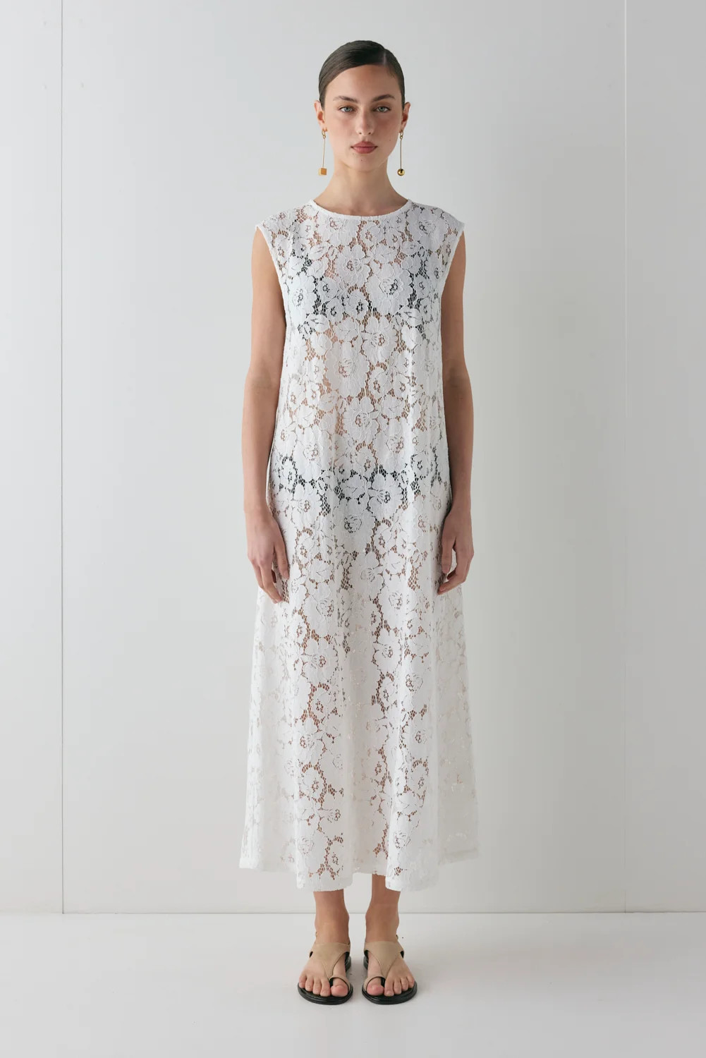 Maya Lace Midi Dress White | Shop.app